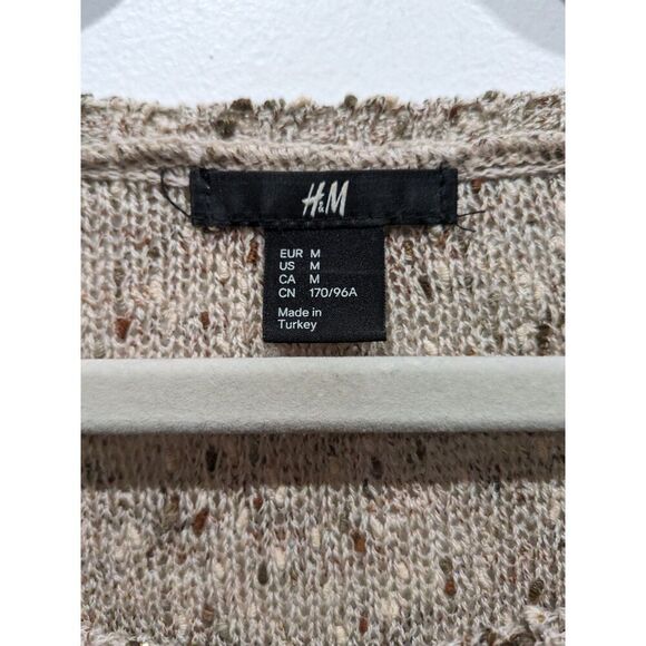 H&M Scoop Neck Metallic Knit Slouchy Short Sleeve Sweater, M - Picture 6 of 6